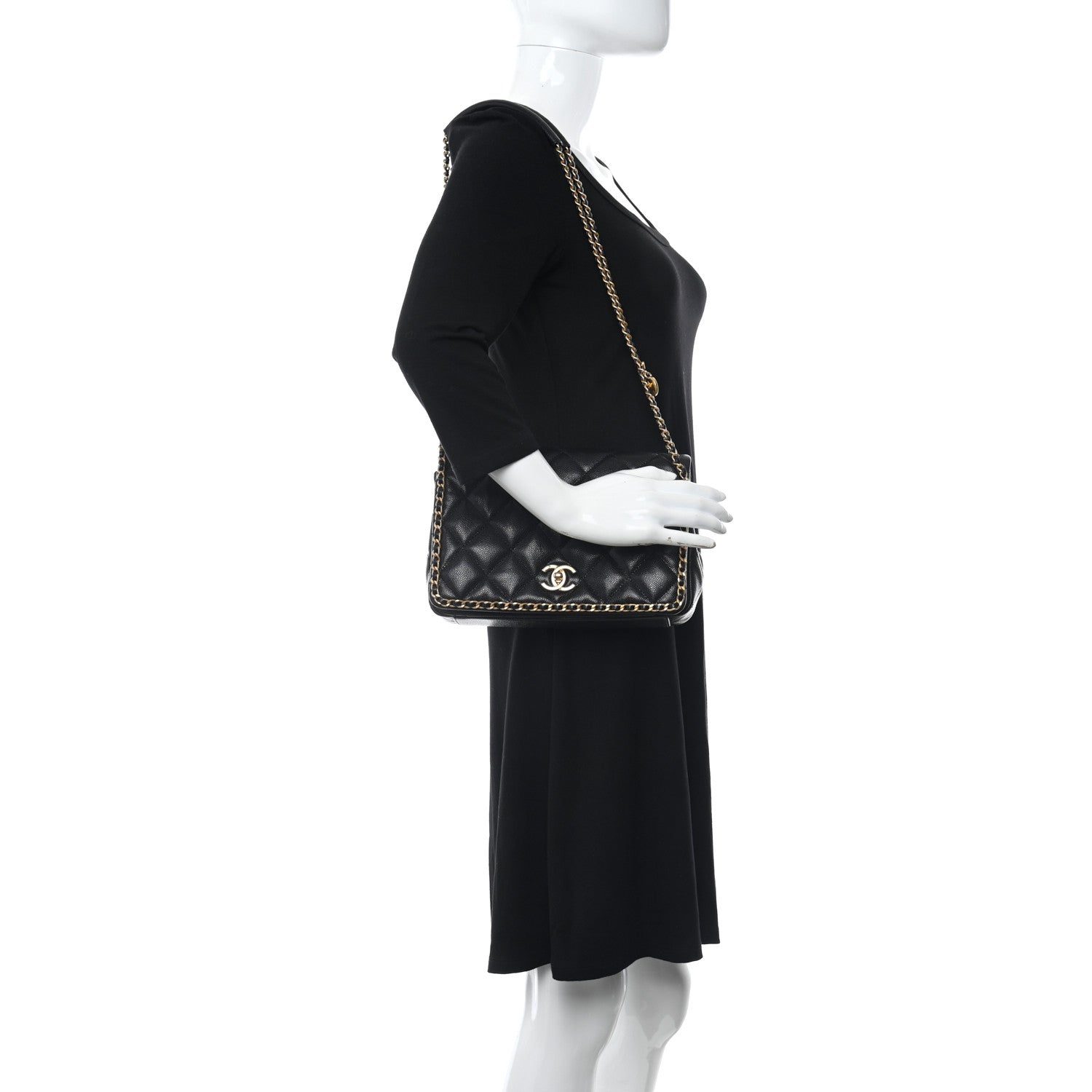 Chanel Caviar Quilted Never Ending Chain Flap Black 2 of 11