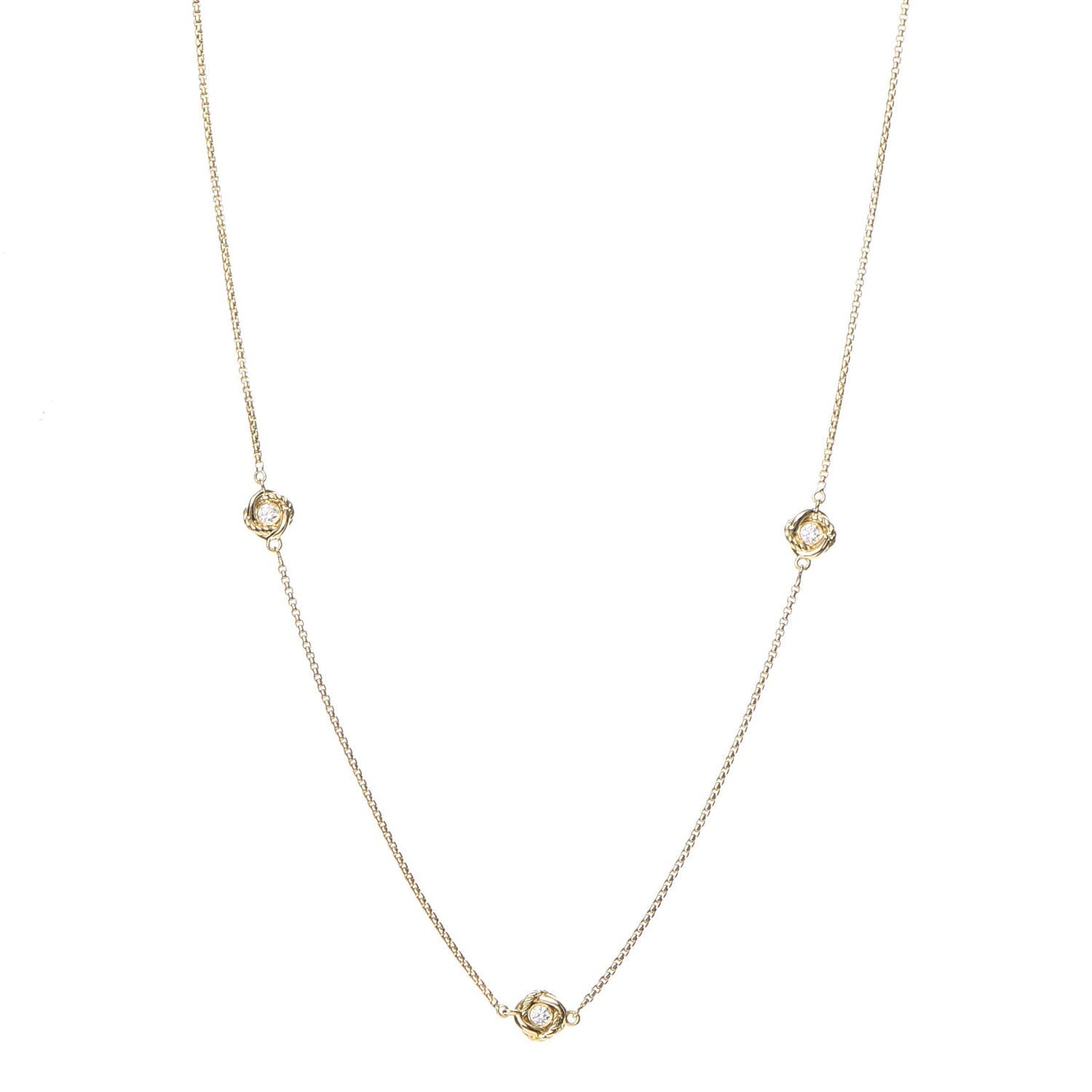 18K Yellow Gold Diamond Infinity Necklace