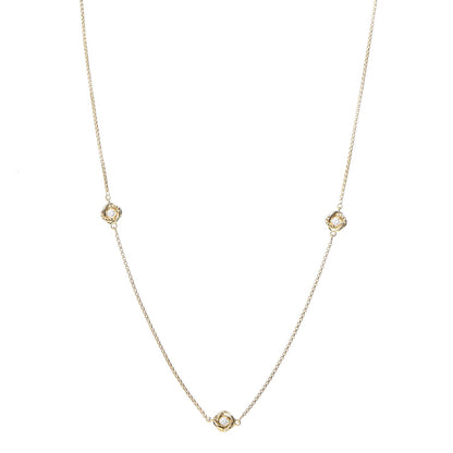 David Yurman 18K Yellow Gold Diamond Infinity Necklace 1 of 11