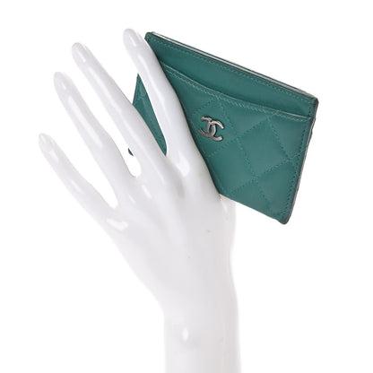 Chanel Lambskin Quilted Card Holder Green 2 of 11