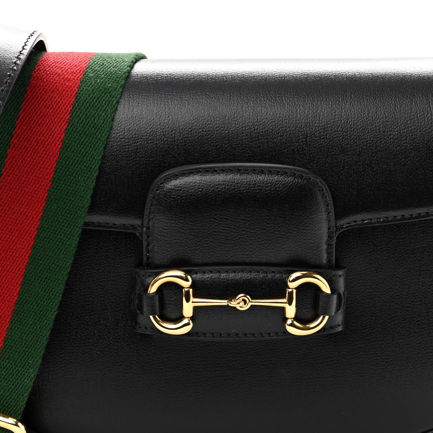 Gucci Azalea Calfskin Web Mini Horsebit 1955 Shoulder Bag Black 7 of 9