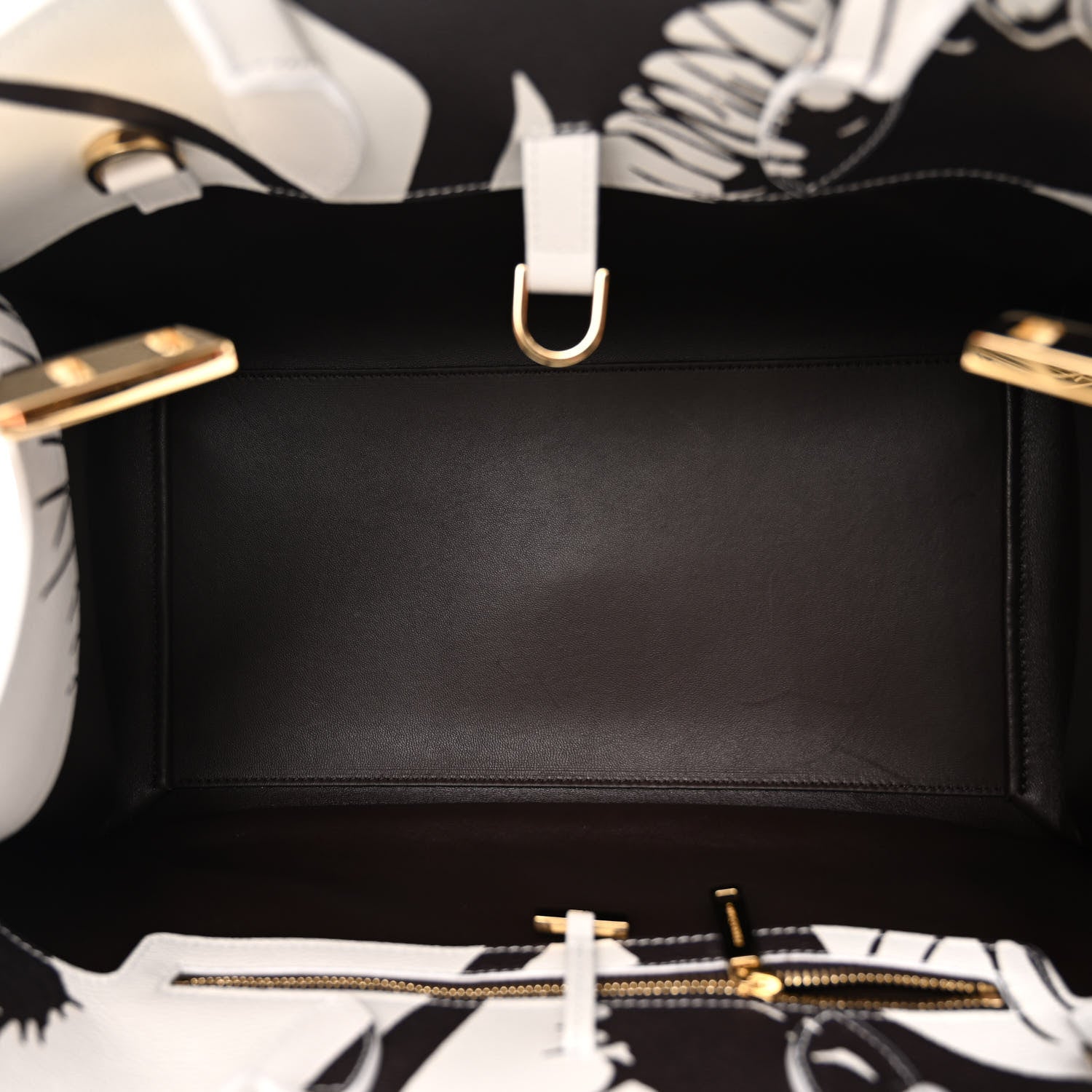 Salvatore Ferragamo Natural Grain Calfskin Venus Print Small Hug Bag Optic White Testa Di Moro 5 of 9
