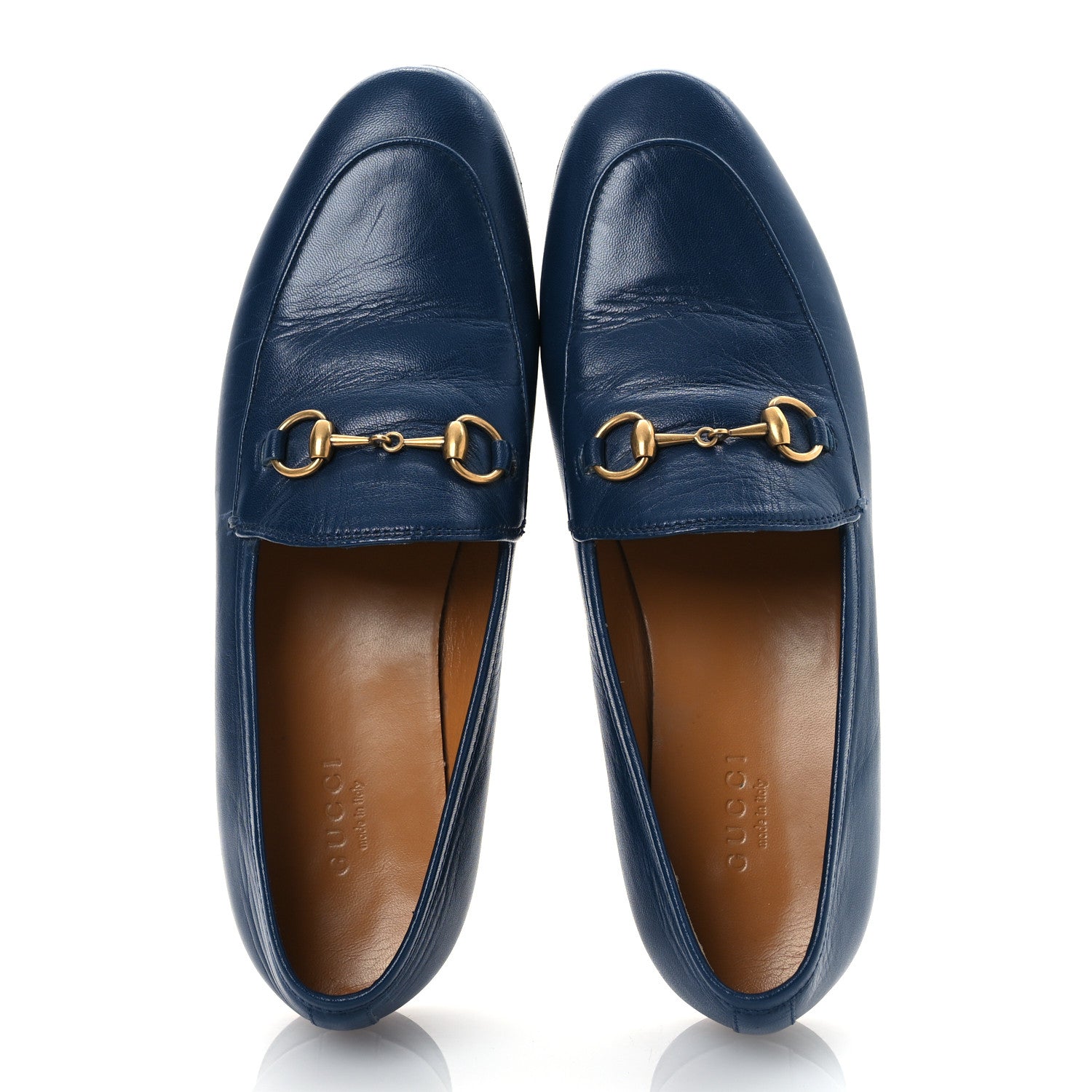 Gucci Calfskin Womens Jordaan Loafers 37 Blue Agata 2 of 14
