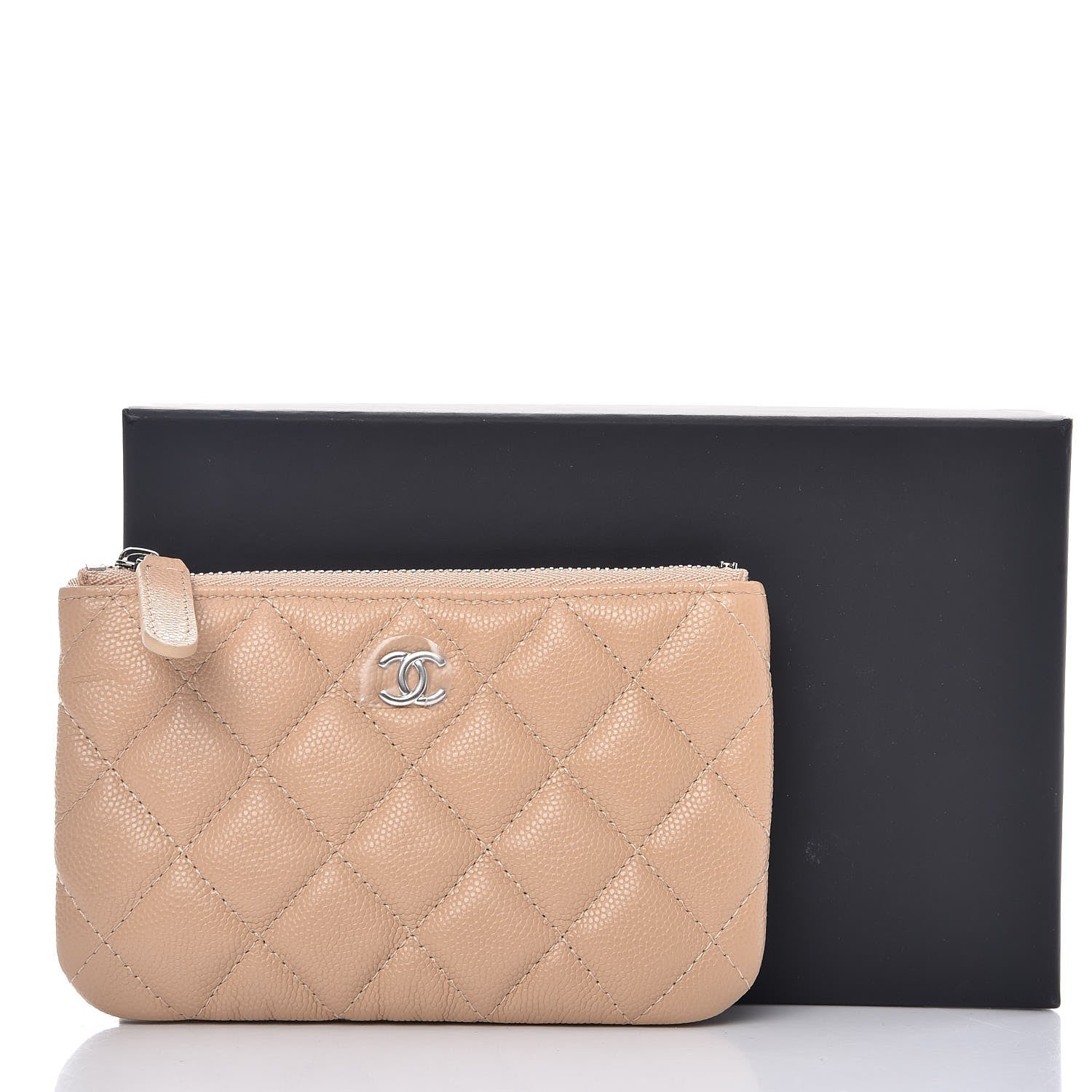 Chanel Caviar Quilted Small Cosmetic Case Beige 8 of 8