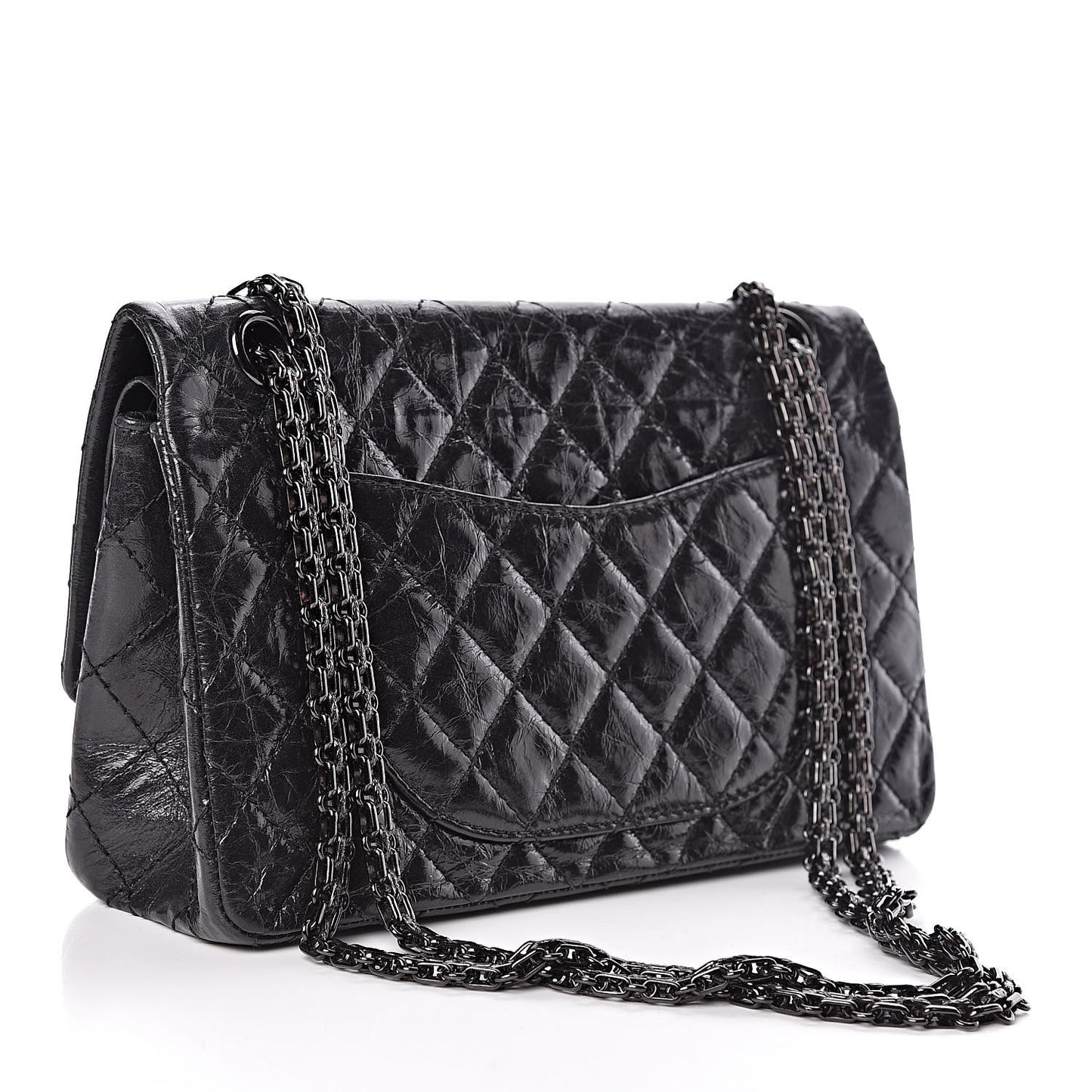 Aged Calfskin Quilted 2.55 Reissue 225 Flap So Black
