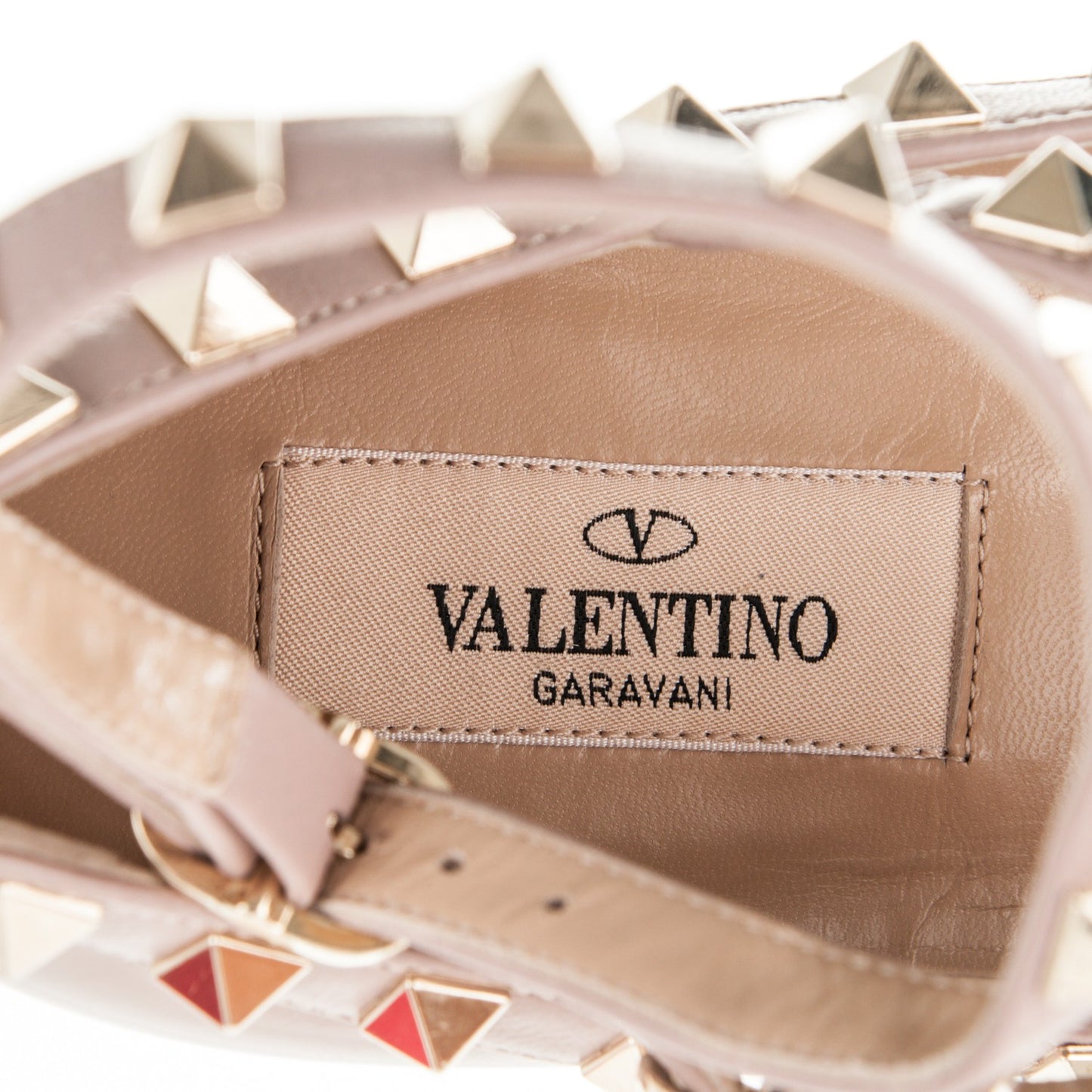 Patent Rockstud Cage Ballerina Flats 35 Brownish Poudre