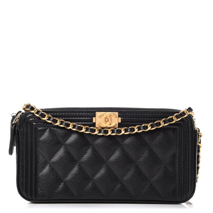 Chanel Caviar Quilted Small Boy Clutch With Chain Black 1 of 10