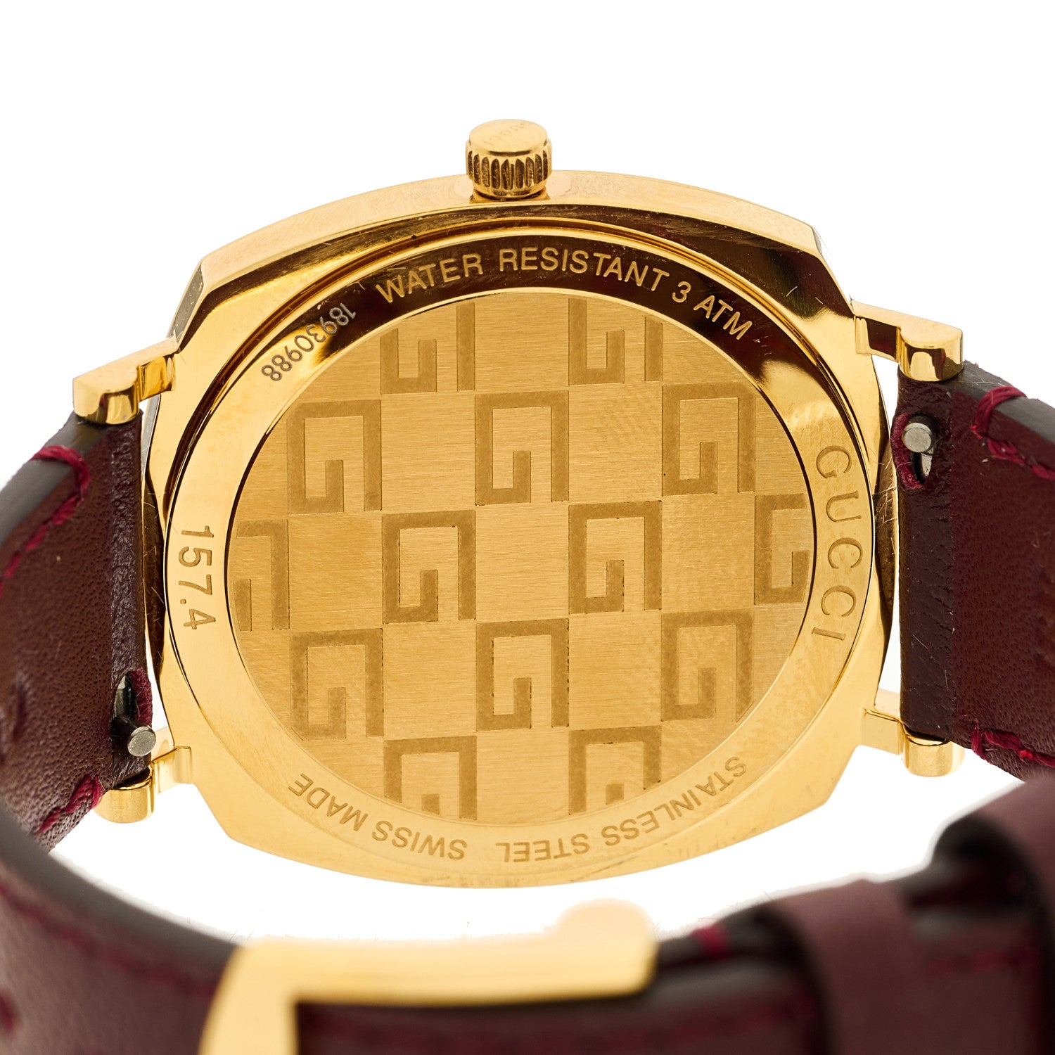 Gucci Stainless Steel Alligator 35mm Grip Quartz Watch Burgundy 4 of 5