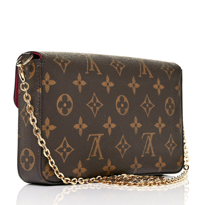 Louis Vuitton Monogram Pochette Felicie Chain Wallet Fuchsia 3 of 10