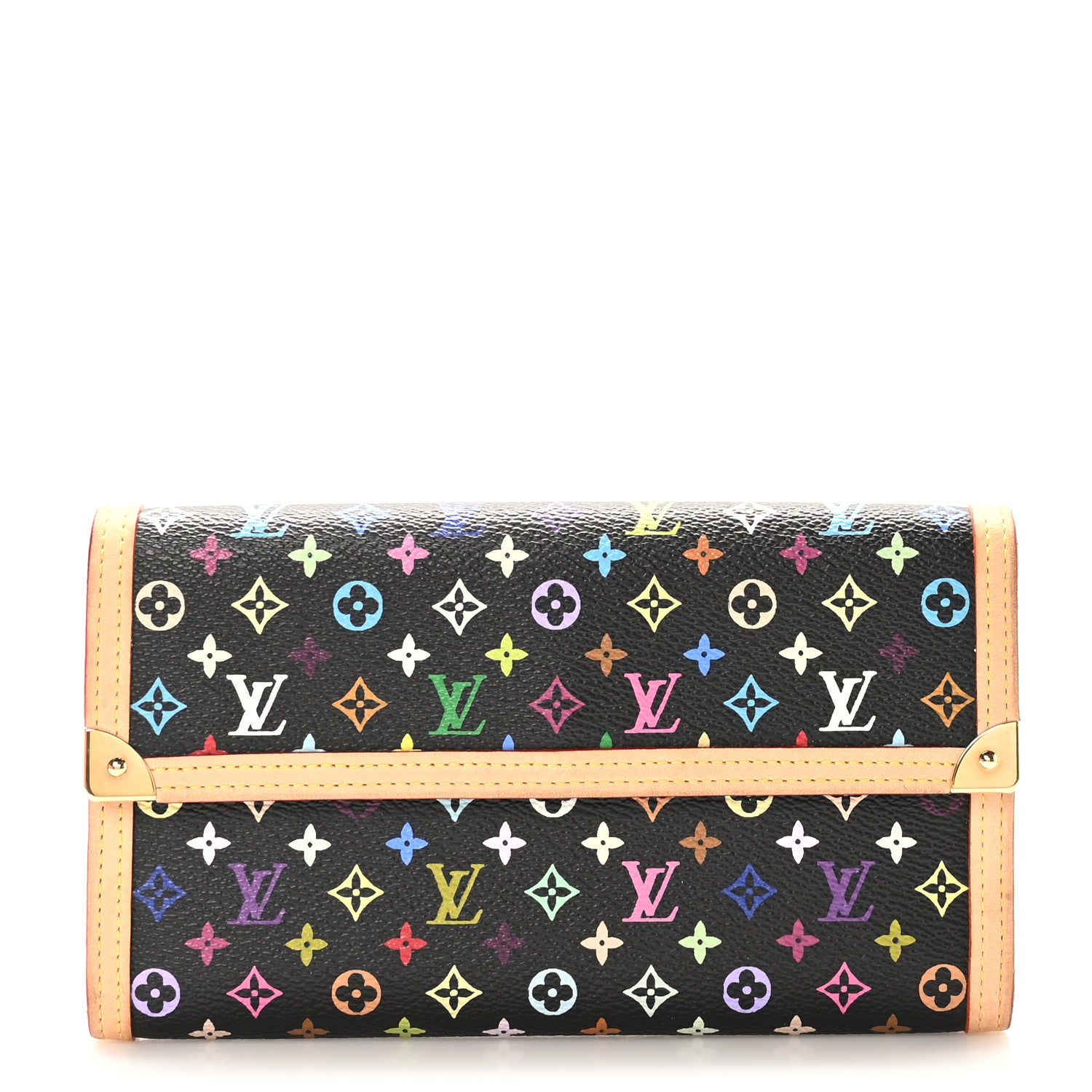 Louis Vuitton Monogram Multicolor Porte Tresor International Wallet Black 1 of 8