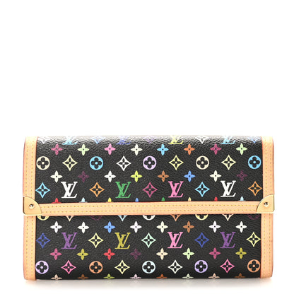 Louis Vuitton Monogram Multicolor Porte Tresor International Wallet Black 1 of 8
