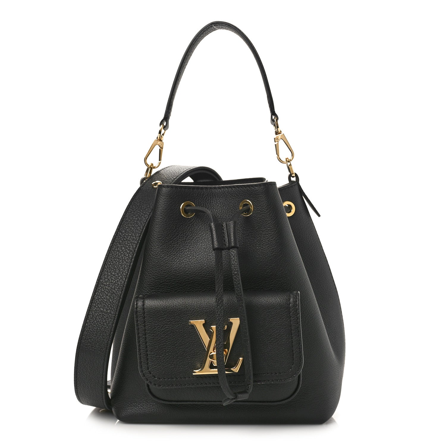Louis Vuitton Calfskin Lockme Bucket MM Black 1 of 8