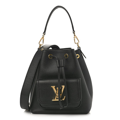 Louis Vuitton Calfskin Lockme Bucket MM Black 1 of 8