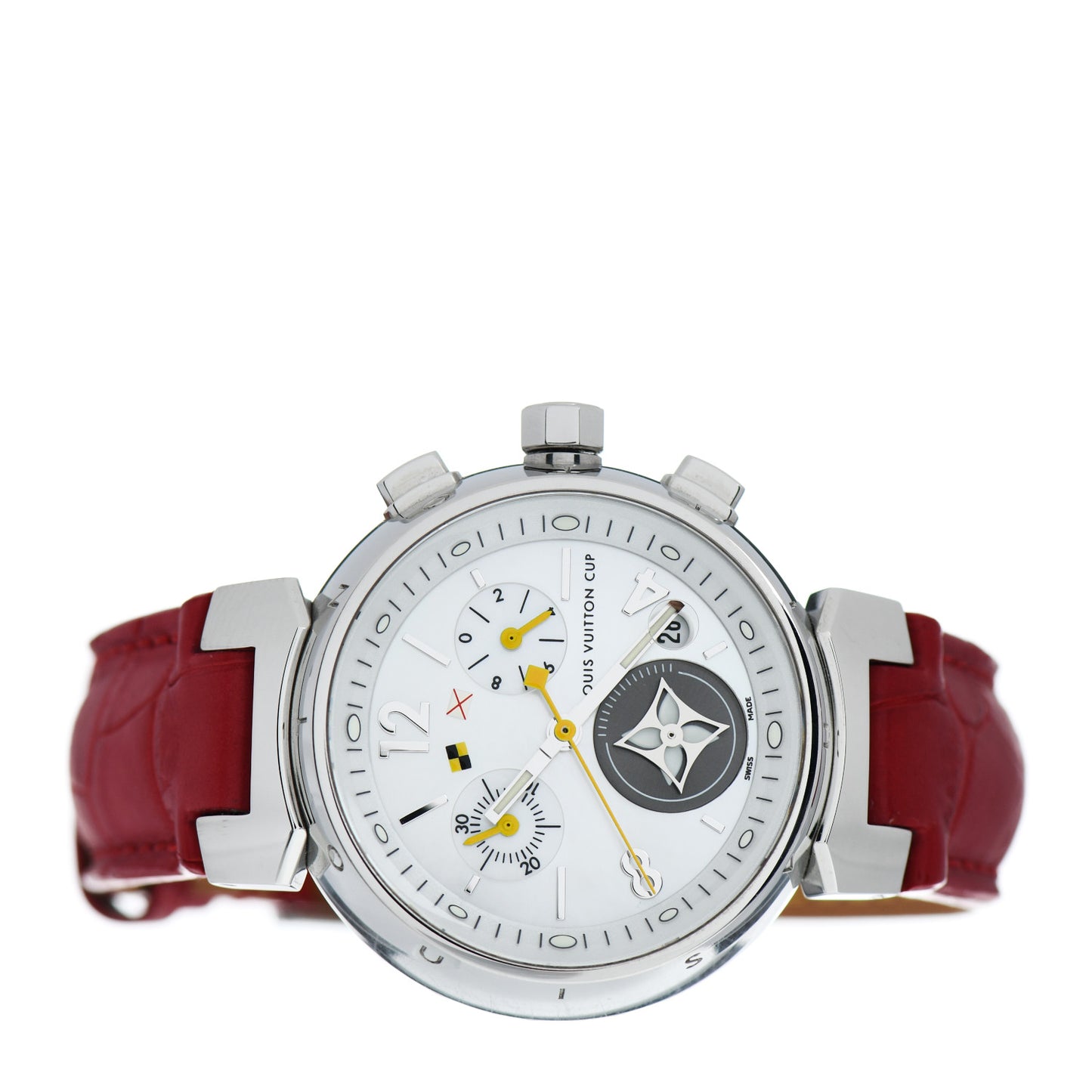 Stainless Steel Alligator Mother of Pearl 28mm Tambour Lovely Cup Quartz Watch