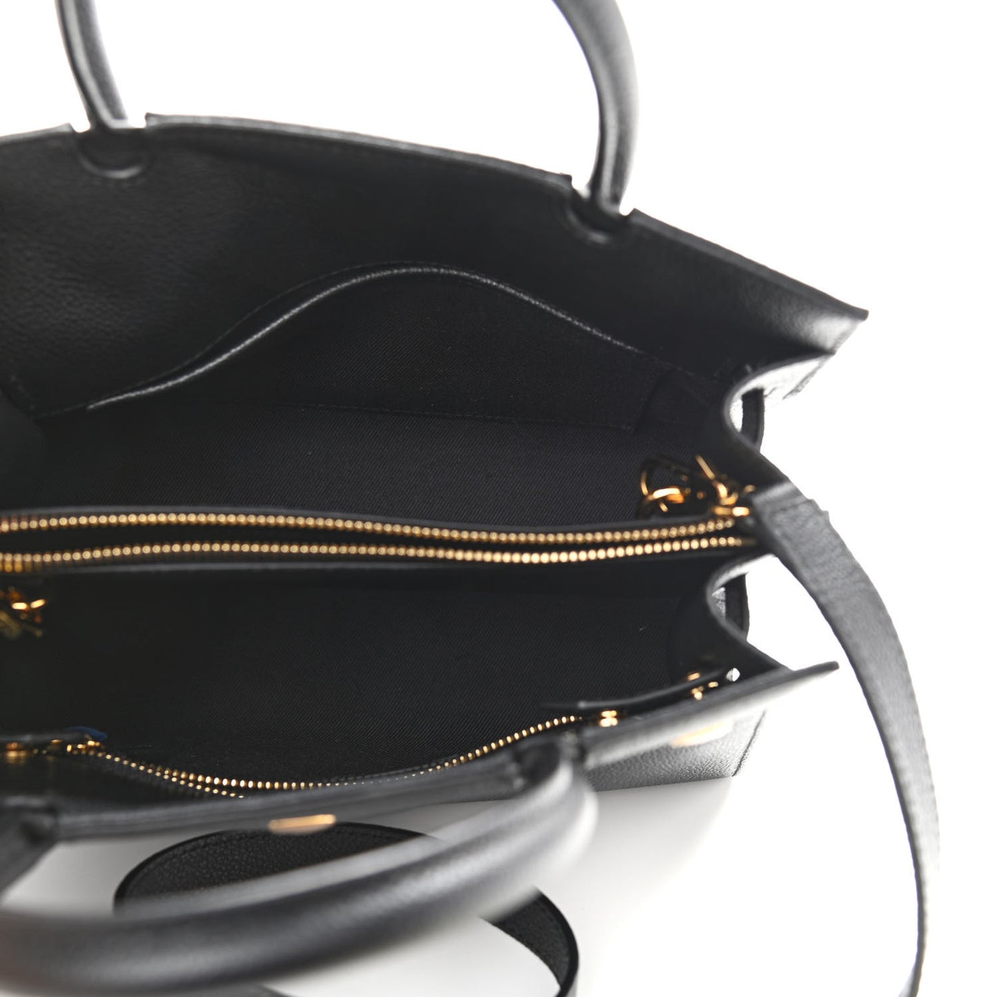 Grainy Calfskin Mini Two Handle Title Bag Black