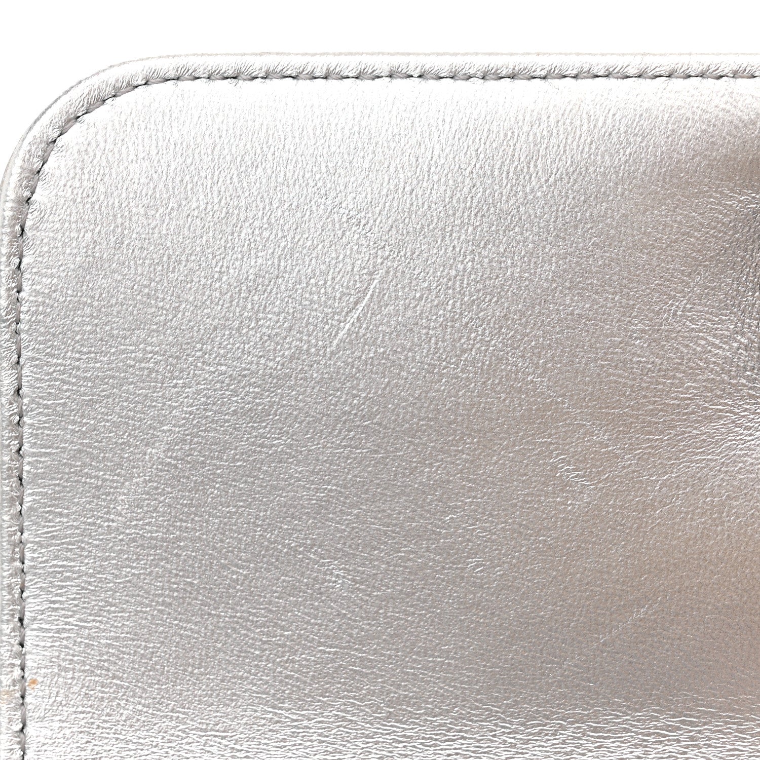 Chanel Metallic Calfskin Quilted Mini Metal Top Handle Flap Silver 13 of 13