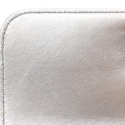Chanel Metallic Calfskin Quilted Mini Metal Top Handle Flap Silver 13 of 13