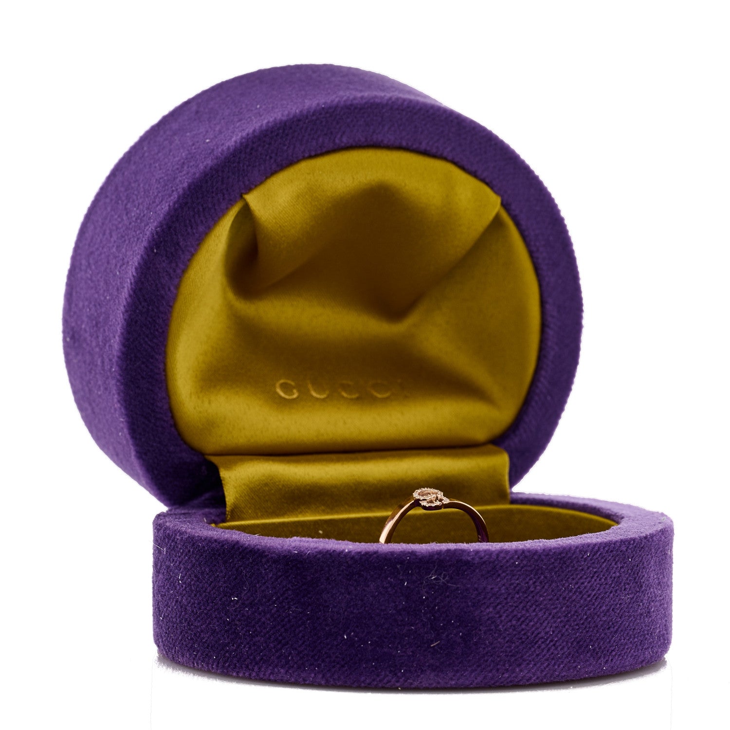 Gucci 18K Rose Gold Diamond GG Running Ring 54 6.75 5 of 5