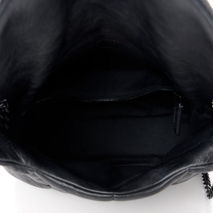 Saint Laurent Lambskin Quilted Monogram Monochrome Medium Loulou Puffer Chain Satchel Black 5 of 11
