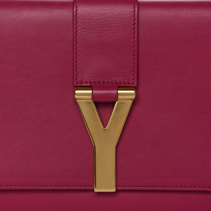 Saint Laurent Calfskin Classic Y Ligne Clutch Fuchsia 9 of 9