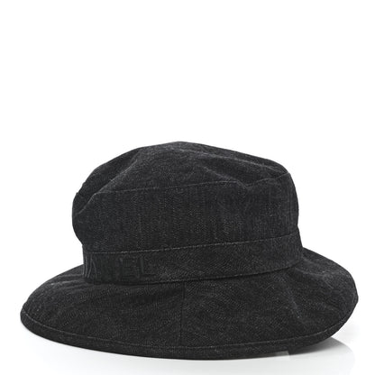 Chanel Denim Logo Bucket Hat L Black 4 of 11