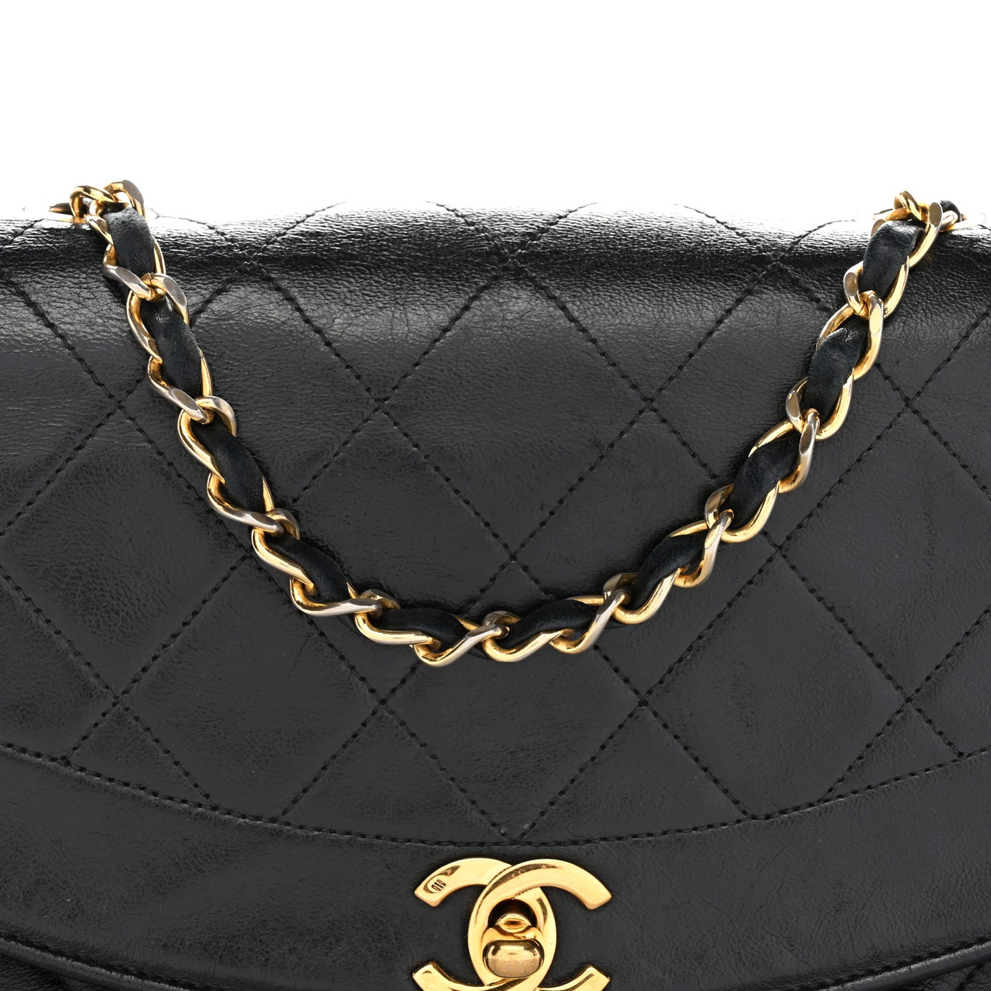 Lambskin Quilted Small Single Flap Black
