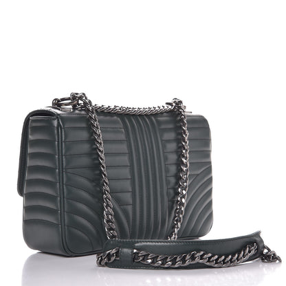 Prada Soft Calfskin Impunture Diagramme Large Chain Flap Shoulder Bag Smeraldo 3 of 7