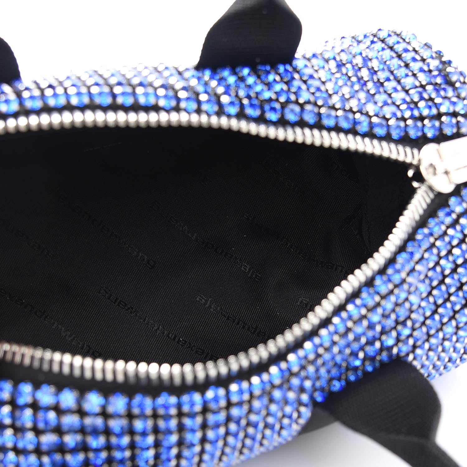 Alexander Wang Mesh Crystal Rhinestone Mini Cruiser Duffle Cobalt