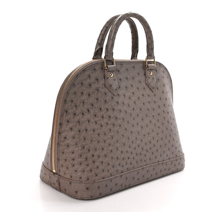 Louis Vuitton Ostrich Alma PM Gris 3 of 10