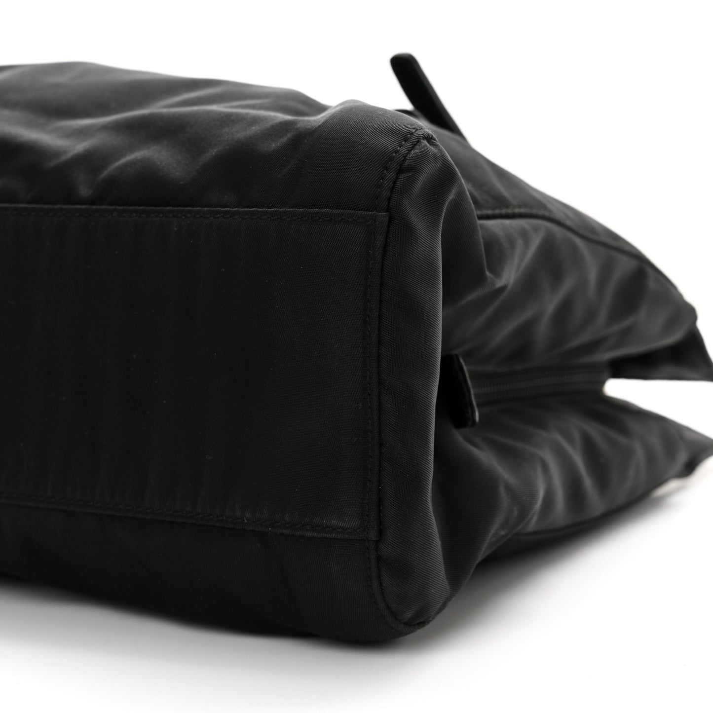 Tessuto Nylon Acciaio Chain Shoulder Bag Black