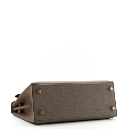Hermes Togo Horseshoe Kelly Sellier 25 Gris Asphalte Etoupe 4 of 11