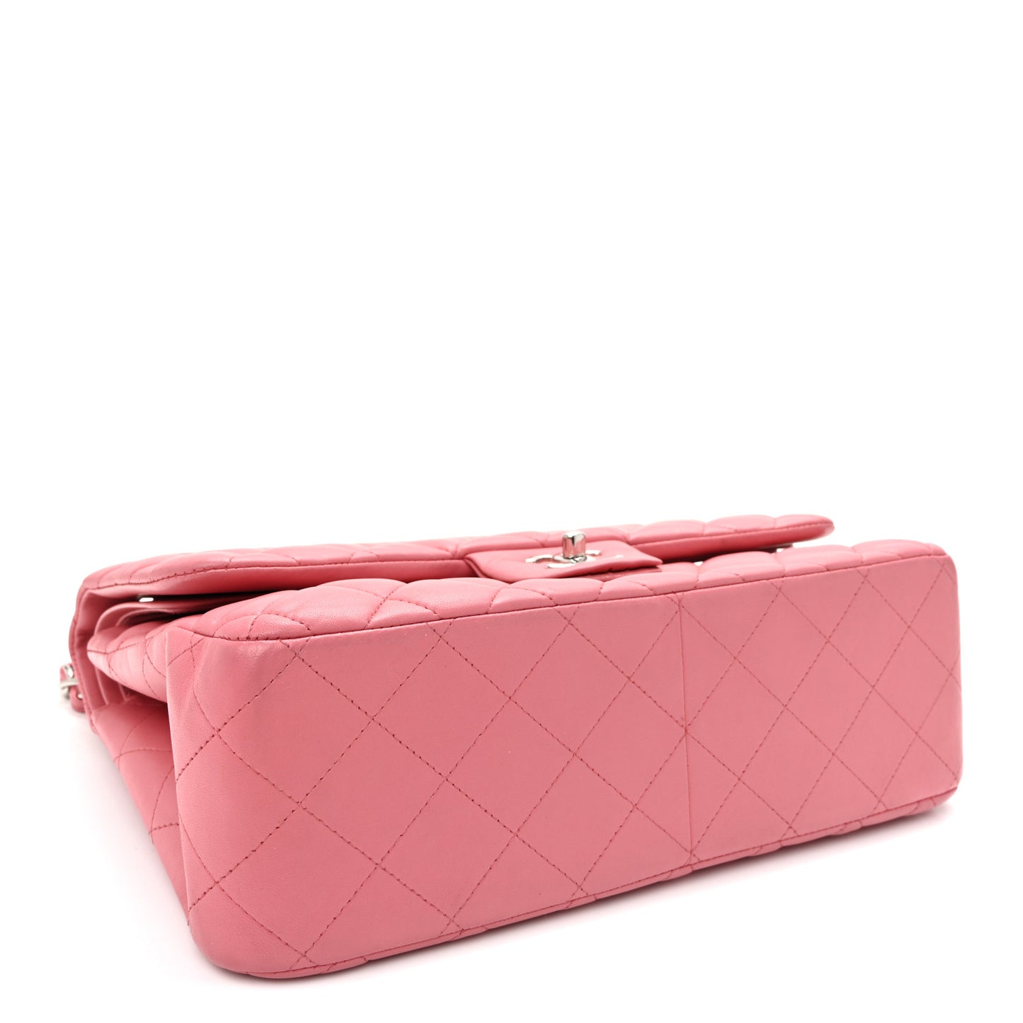 Lambskin Quilted Jumbo Double Flap Pink