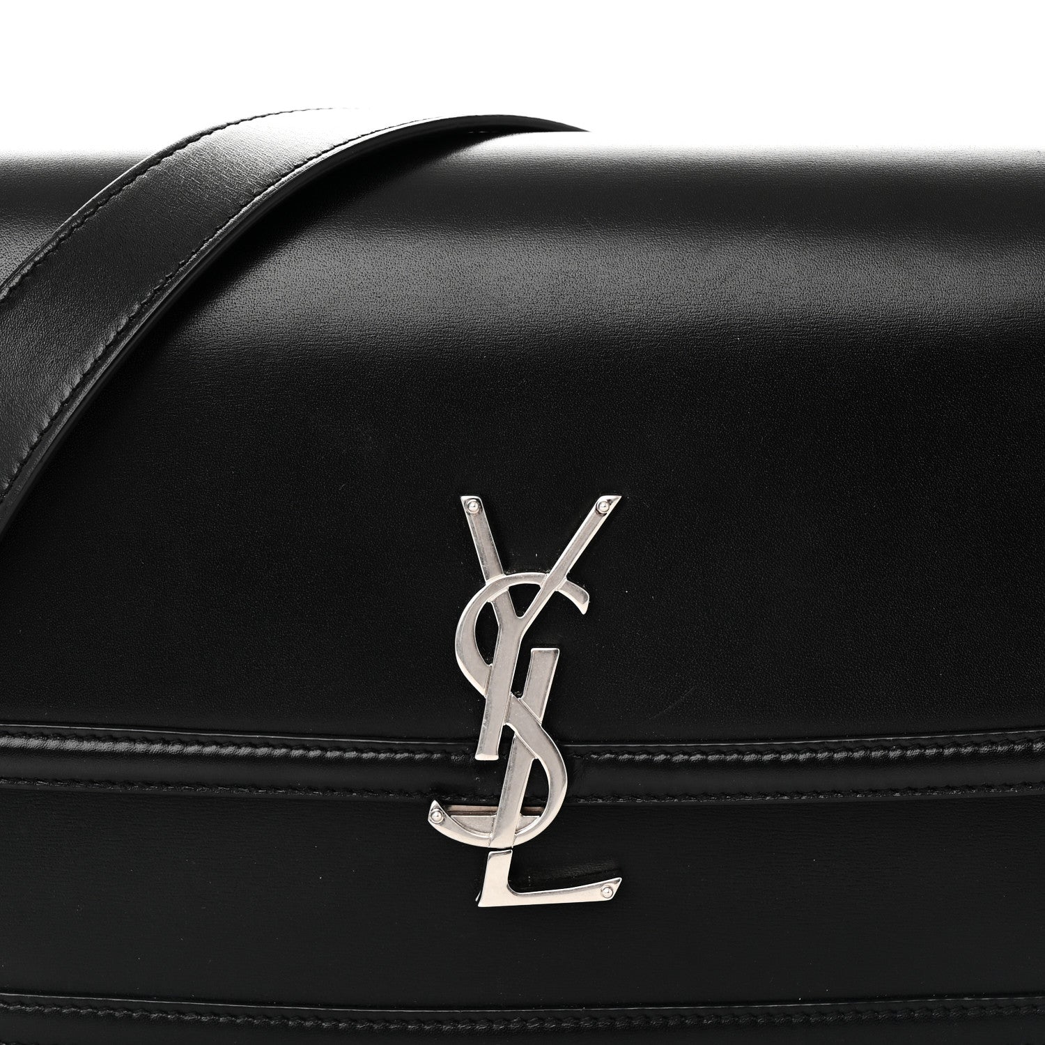 Saint Laurent Box Calfskin Monogram Medium Solferino Satchel Black 7 of 10