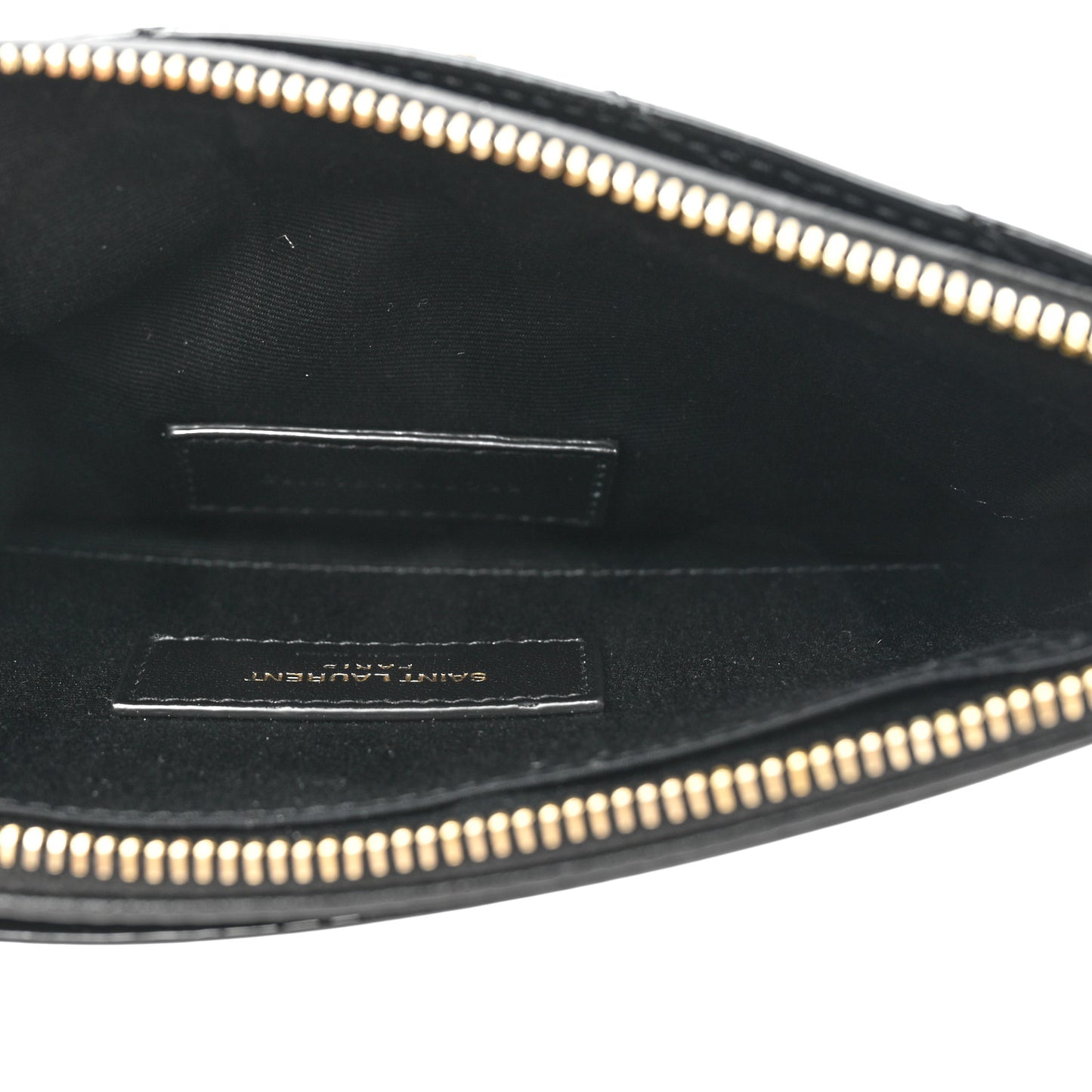 Patent Grain De Poudre Matelasse Chevron Monogram Bill Pouch Black