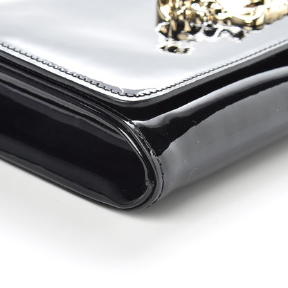 Versace Patent Palazzo Medusa Chain Evening Bag Black 5 of 10