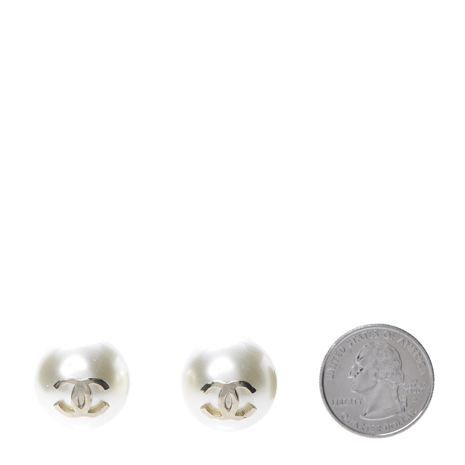 Chanel Pearl CC Large Earrings Gold 2 of 5