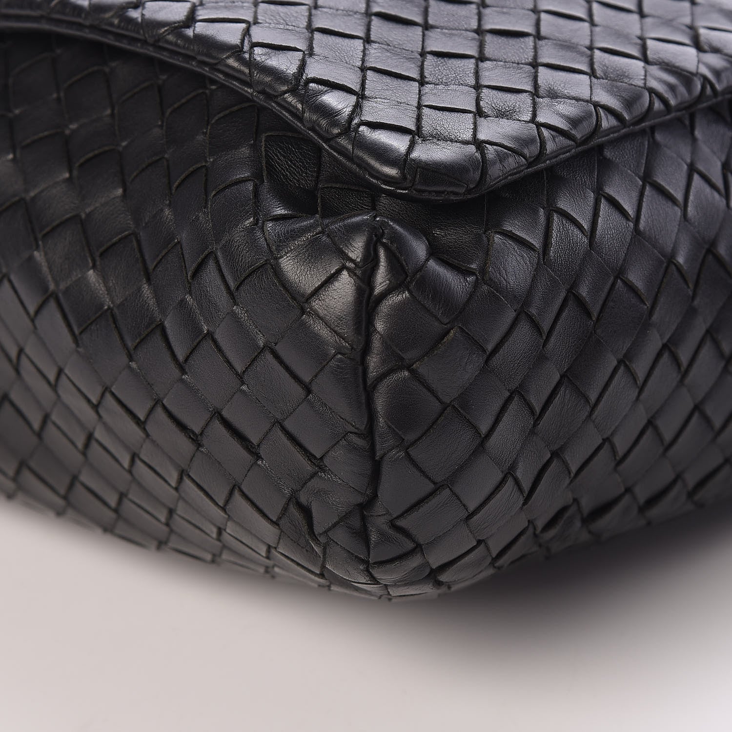 Bottega Veneta Light Calf Intrecciato Crossbody Messenger Bag Black 10 of 13