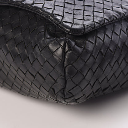 Bottega Veneta Light Calf Intrecciato Crossbody Messenger Bag Black 10 of 13