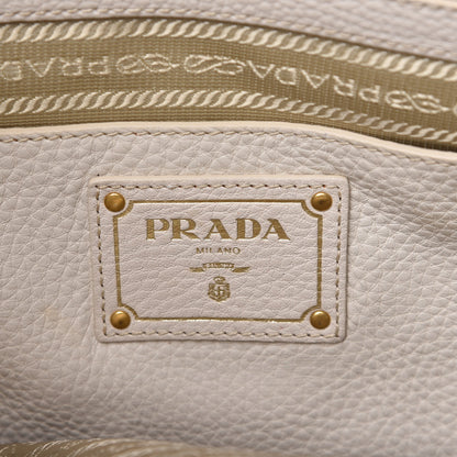 Prada Vitello Daino Large Double Zip Tote Talco 8 of 11