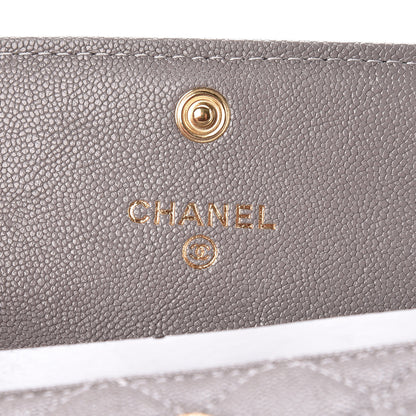 Chanel Caviar Quilted Boy Card Holder Wallet Grey 6 of 11