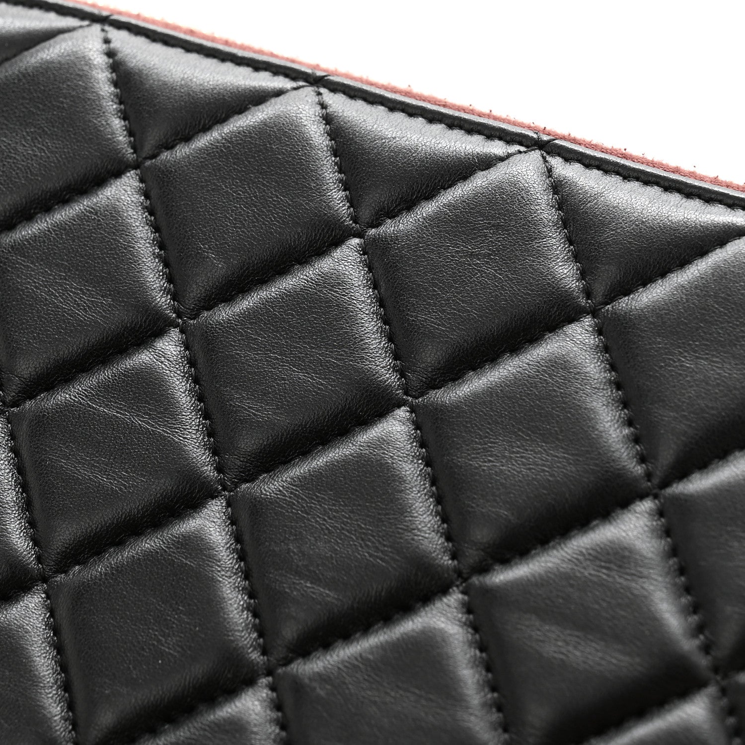 Chanel Lambskin Quilted Large Cosmetic Case Black 8 of 9