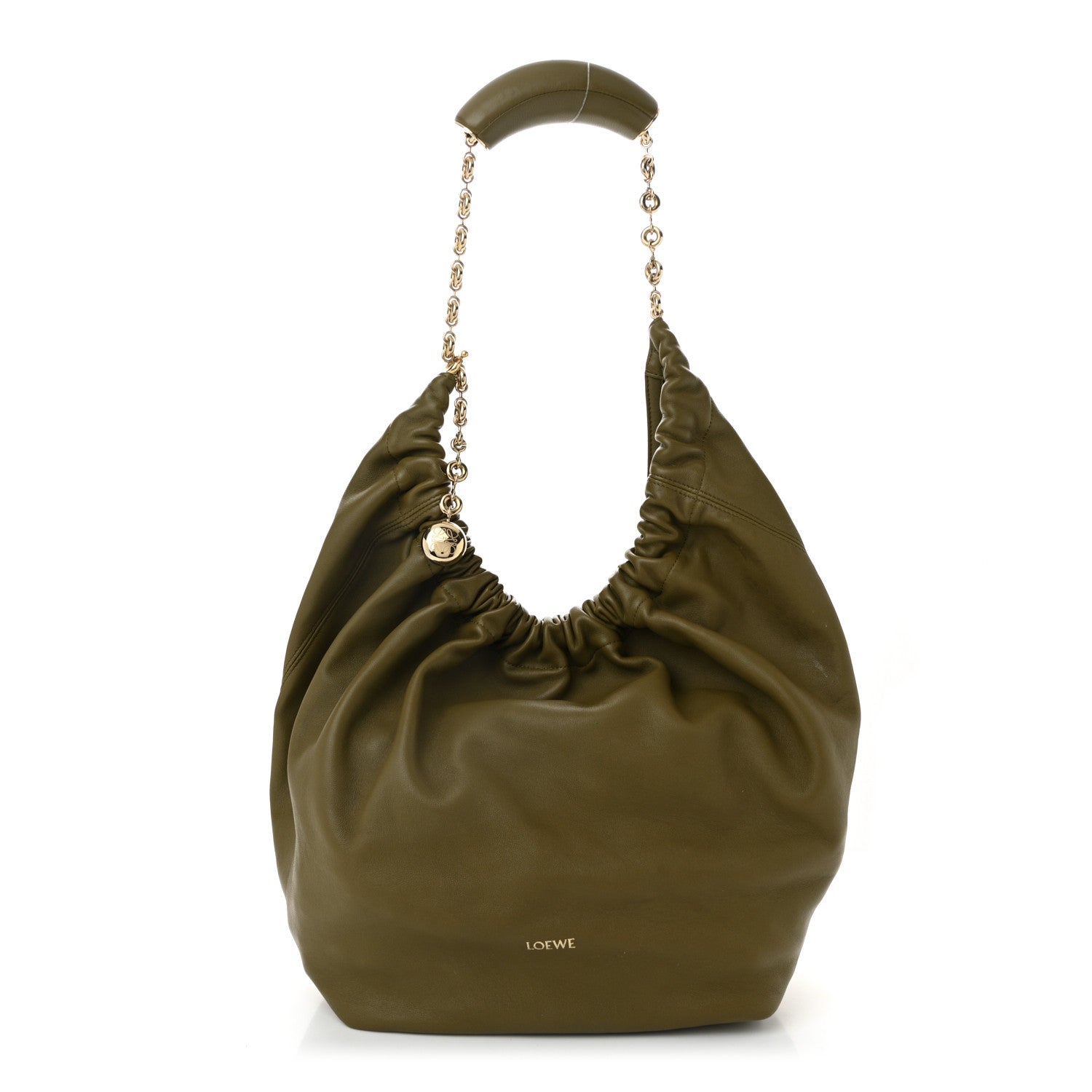 Loewe Nappa Medium Squeeze Bag Olive 1746514 – FASHIONPHILE