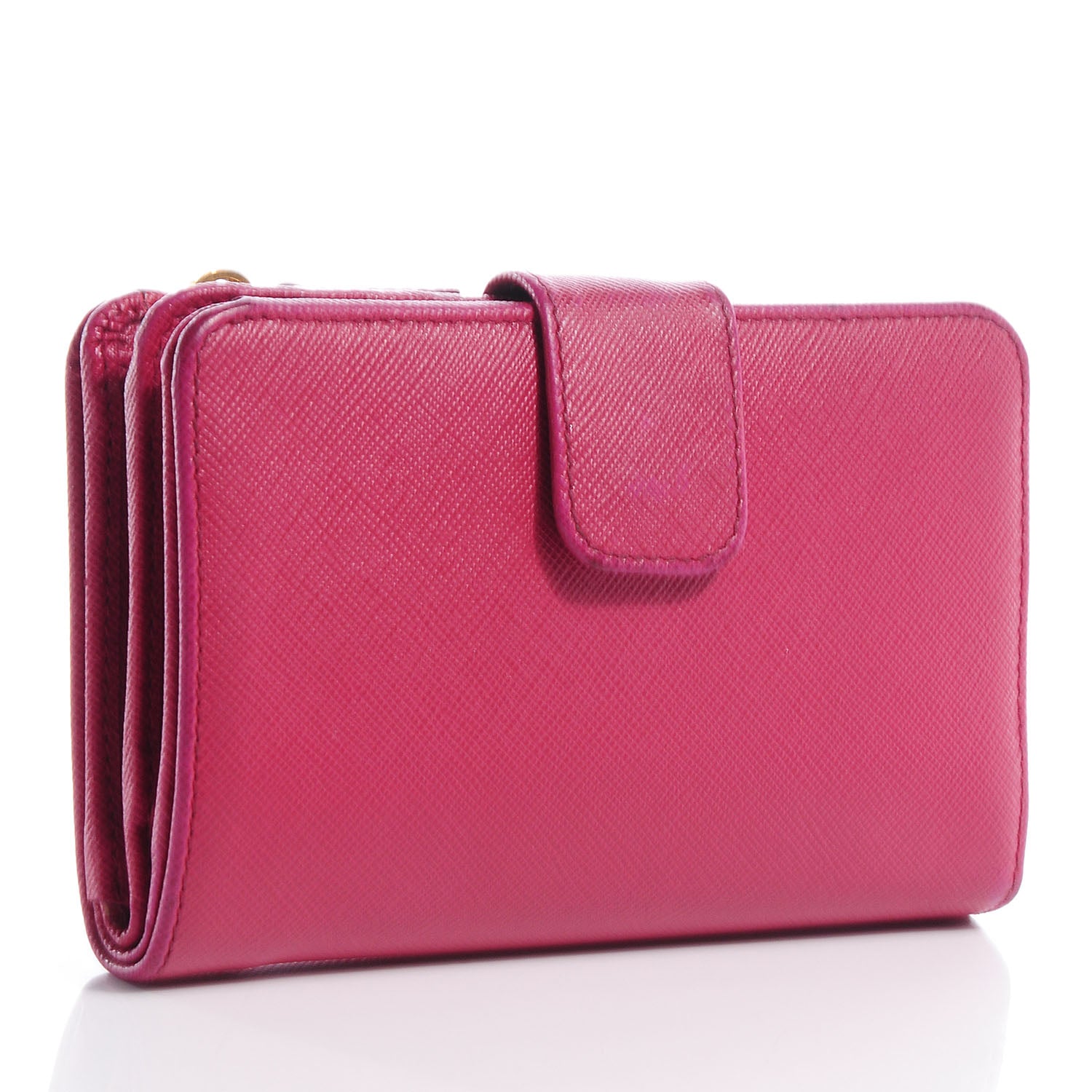 Prada Saffiano Metal Wallet Ibisco 3 of 10