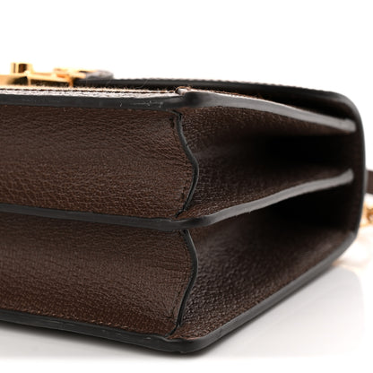 Gucci Monogram Jumbo GG Textured Dollar Calfskin Web Small Ophidia Padlock Top Handle Bag Camel Ebony New Acero 9 of 12