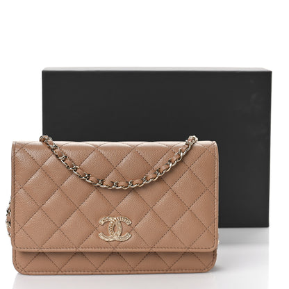 Chanel Caviar Quilted Multi Chain Wallet On Chain WOC Beige 10 of 10
