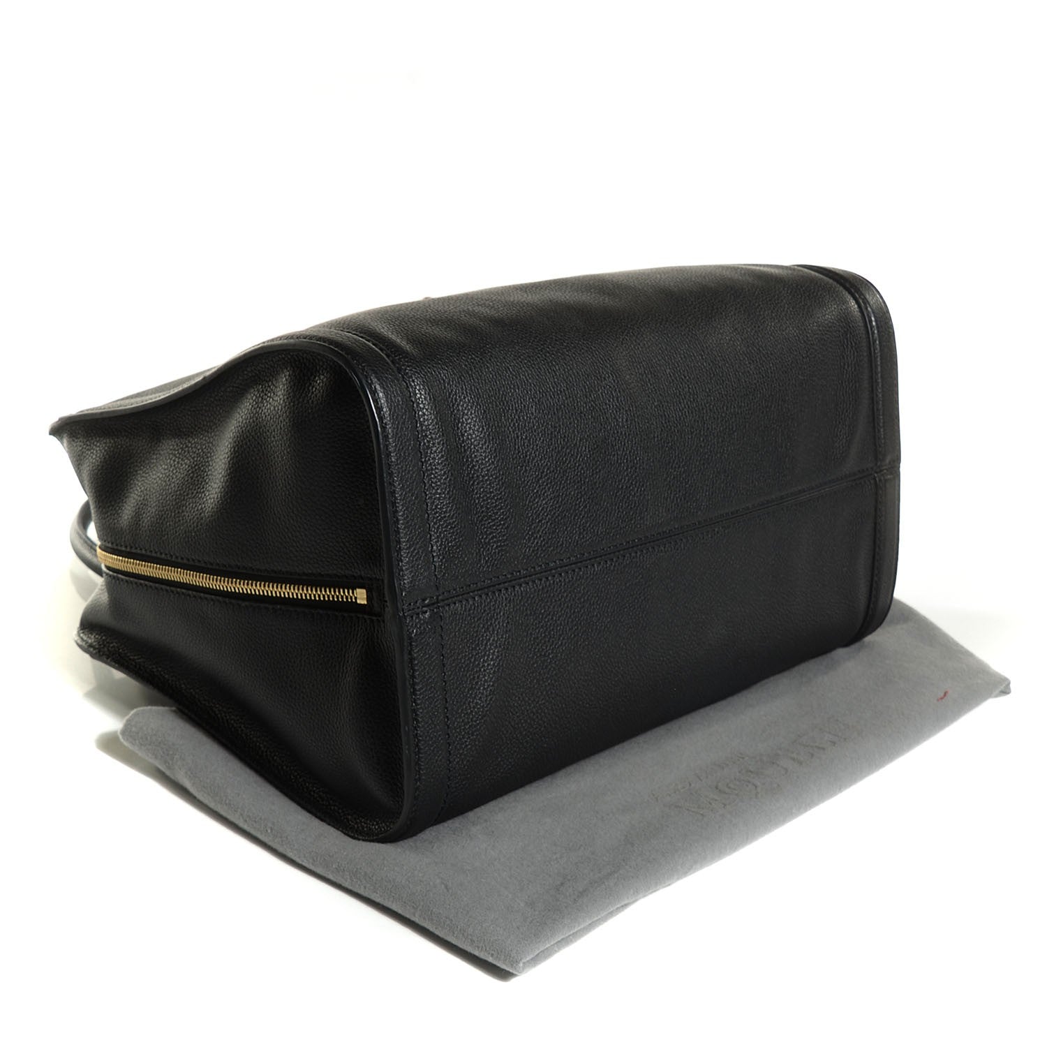 Alexander McQueen Pebbled Calfskin Large Skull Padlock Zip Around Tote Black 4 of 7