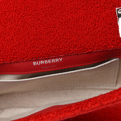 Burberry Cotton Terry Cloth Small Love Lola Bag Red White 4 of 5