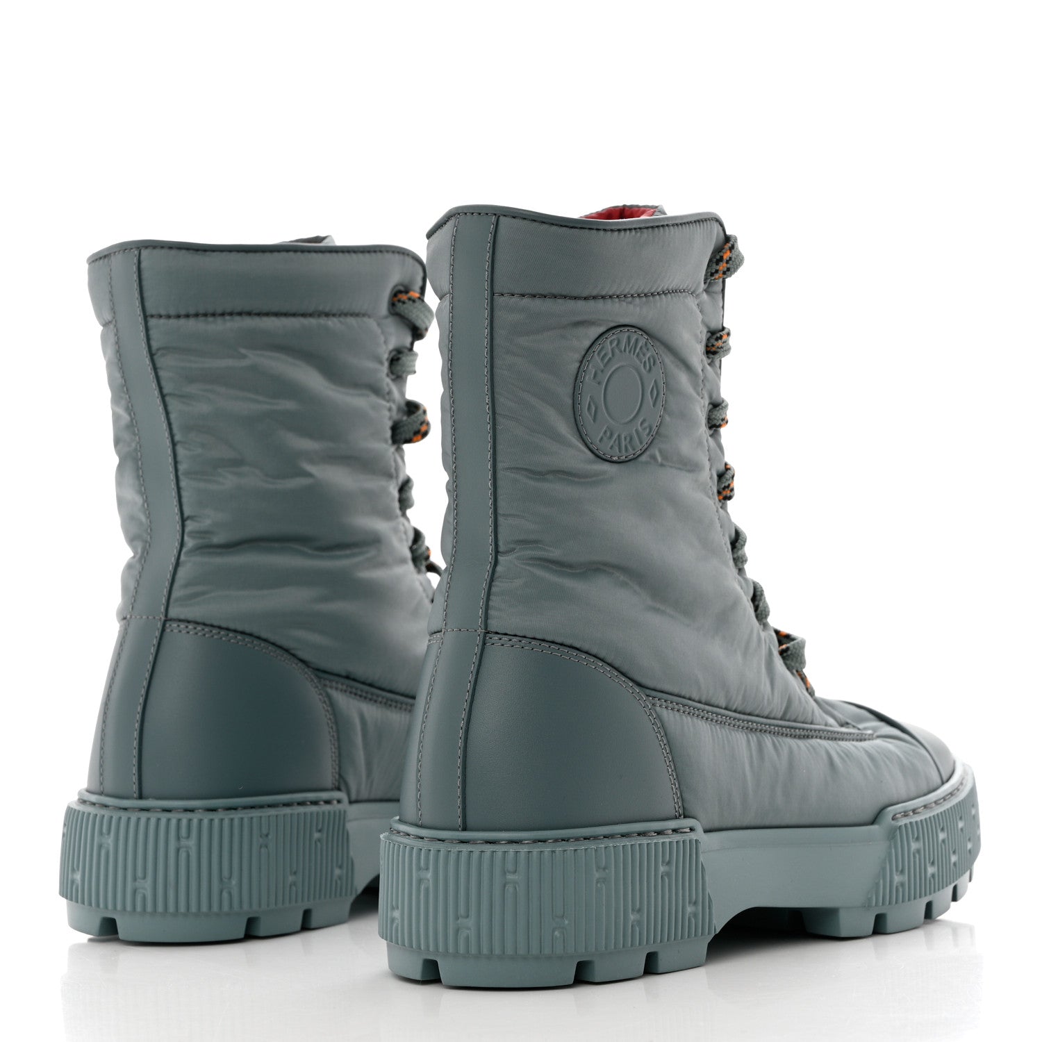 Hermes Calfskin Parachute Fresh Ankle Boots 37.5 Bleu Pinede 4 of 7