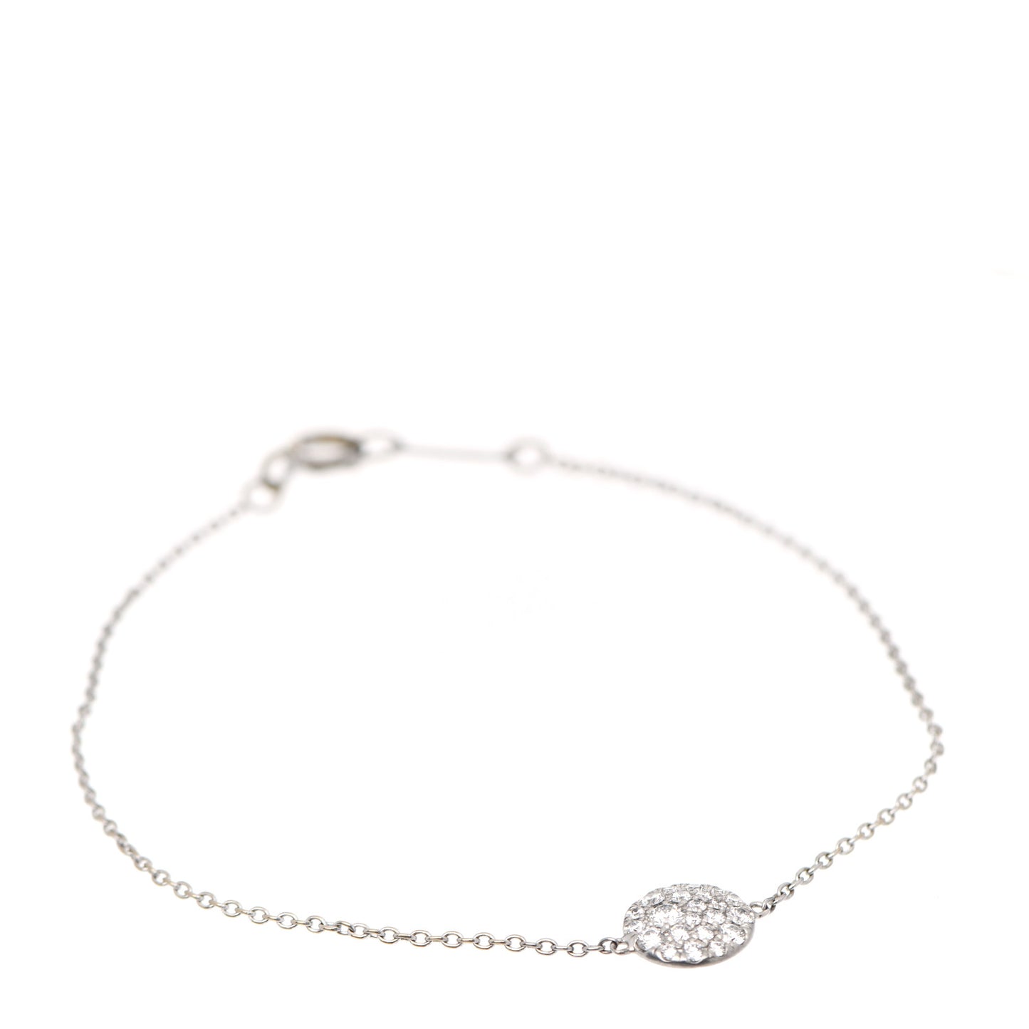 18K White Gold Diamond Disk Pave Bracelet