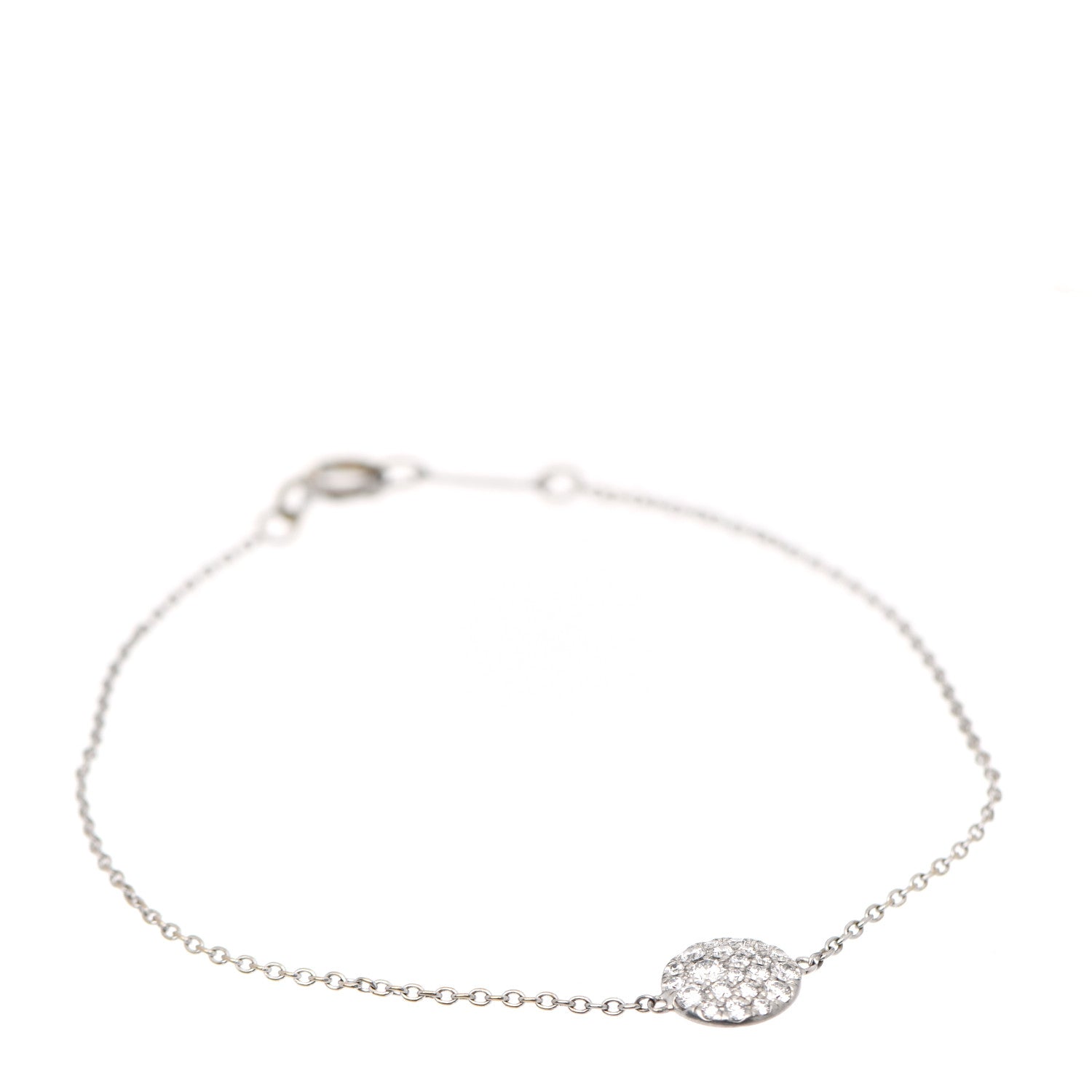 Tiffany 18K White Gold Diamond Disk Pave Bracelet 1 of 6